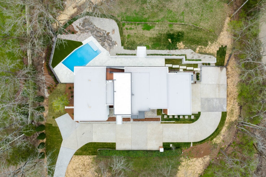 Architecture photograph of a modern residential home footprint in Nashville, TN