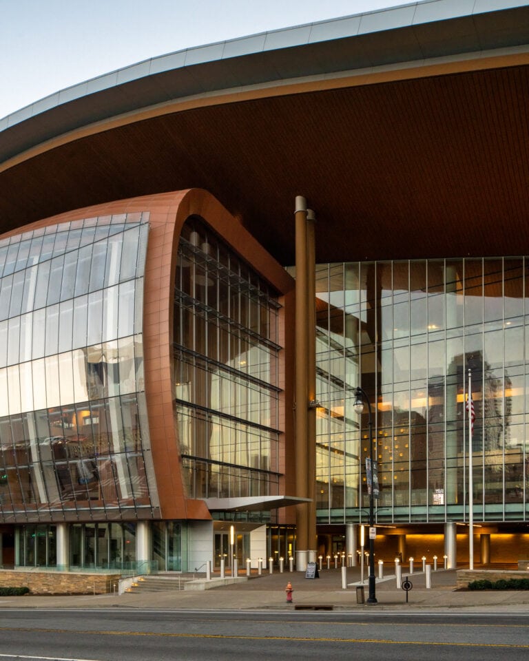 Architectural detail of Music City Center in downtown Nashville