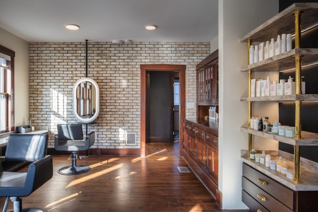 Architectural photography of a salon in nashville
