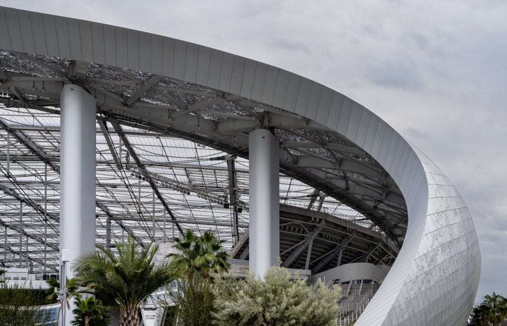 Structural details of the Sofi Stadium in Los Angeles.